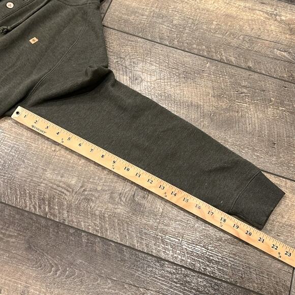TenTree Men's Oberon Button Hoodie Black Olive Green Heather Size L - Picture 7 of 9